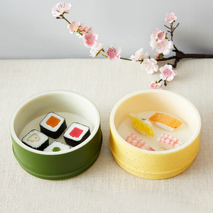 Plato de servir japonés con forma de bambú de doble hoja, plato de sushi de boca plana, plato de frutas, tazas y cuencos con uniones de bambú. - Product Image 4