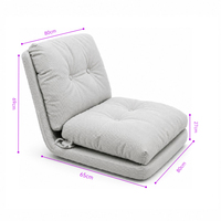 Chaise de sol pliante en velours côtelé gris avec coussin boutonné capitonné, idéale pour le gaming, le coin lecture, couleur et taille personnalisables – Offre Spéciale