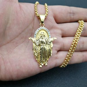 Yunnique – collier avec pendentif YS en acier inoxydable plaqué or et strass, chaîne de 3mm, 60cm, bijoux cadeau, collier à la mode - Product Image 4