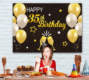 7x5Ft Hitam dan Emas Balon Kilauan Latar Belakang Bersinar Titik-titik Photo Booth Pesta Ulang Tahun Latar Belakang Banner - Product Image 2