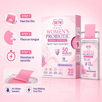 OKTW Bandes Orales Probiotiques Naturelles à Dissolution Rapide 50 Milliards de UFC 16 Souches Soutien Digestif Vaginal Immunitaire 20 Bandes Individuelles