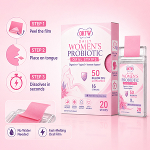 OKTW Bandes buccales probiotiques à dissolution rapide pour femmes, 50 milliards de UFC, 16 souches, soutien digestif, vaginal et immunitaire, 20 bandes - Product Image 6