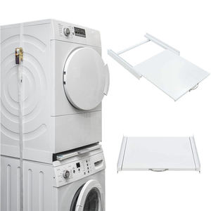 Kit de superposition <span class=keywords><strong>pour</strong></span> <span class=keywords><strong>machine</strong></span> <span class=keywords><strong>à</strong></span> <span class=keywords><strong>laver</strong></span> ou <span class=keywords><strong>sèche</strong></span>-<span class=keywords><strong>linge</strong></span> avec <span class=keywords><strong>étagère</strong></span> coulissante en acier inoxydable, durable <span class=keywords><strong>pour</strong></span> la salle de bain ou la buanderie - Product Image 1