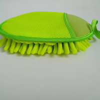 2 en 1 Gants de nettoyage de voiture en microfibre verte en forme de tortue Gants de nettoyage de voiture sans rayures