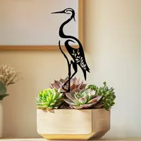 Silhouette de héron en fer forgé pour jardin, sculpture d'oiseau en métal de 118 pouces pour clôture, pot, cadeau de Thanksgiving, de Noël