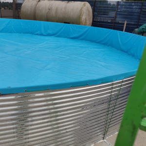Bassin de pisciculture mobile en tôle galvanisée, aquaculture Ras, biofloc, élevage de tilapias, réservoir d'aquaculture, 1000L-500000L, ISO9001 - Product Image 3