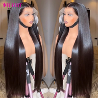 Pelucas de Cabello Humano Liso Natural sin Pegamento con Encaje Frontal para Mujer 13x4 13x6 HD Transparente Pre-Arrancadas