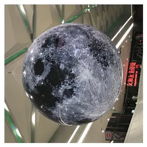 便宜的价格充气行星月亮形状气球广告，带发光二极管的充气地球气球