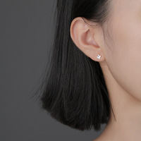 Boucles d'oreilles minimalistes en argent sterling 925, motif feuille, branche, nature, fines boucles d'oreilles à clous