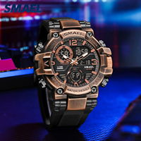 Jam Tangan Digital Pria SMAEL 8110 Chronograph LED Alarm Stopwatch Tahan Air untuk Olahraga