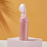 Bouteille de mousse rose personnalisée 100ml 120ml 150ml 200ml 250ml, bouteille avec brosse de nettoyage, emballage de cosmétiques en plastique PET