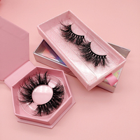 Faux cils 3D 25 mm en vison véritable 100 %, vente en gros, cils en vison 100 % 20 mm, épais et vaporeux