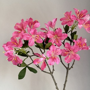กิ่งดอกอาซาเลียผ้าไหมสัมผัสเหมือนจริง ดอกโรโดเดนดรอนประดิษฐ์ ทำมือ สไตล์โมเดิร์นมินิมอล ตกแต่งวันอีสเตอร์ คริสต์มาส วันวาเลนไทน์ - Product Image 5