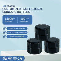 Flacons cosmétiques 5g 8g en PP, pots à crème échantillons noirs brillants en forme de pétale, vides, pour voyage, avec logo personnalisé, vente en gros