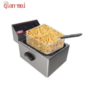 Commercial 6L Electric Stainless Steel Deep Oil Fryer For Snack Tank Potato Chips Frying Deep Fryer Machine 2500W
