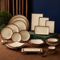 Service de table OEM A5 en mélamine effet porcelaine avec assiettes, bols et cuillères, non toxique, sans BPA, anti-brûlure, pour restaurants de hotpot et hôtels