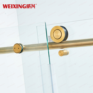 מחיר טוב חדר אמבטיה נירוסטה נירוסטה מסגרת זהב מעוטרת זכוכית יחידה דלת הזזה - Product Image 3