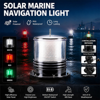 Balise lumineuse solaire LED, lampe de signalisation clignotante 3 couleurs, marqueur de mât marin étanche pour la navigation maritime