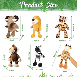 Set <span class=keywords><strong>de</strong></span> Animales <span class=keywords><strong>de</strong></span> Peluche <span class=keywords><strong>de</strong></span> <span class=keywords><strong>la</strong></span> Selva Estilo Tierno para Niños y Niñas con León, Elefante, <span class=keywords><strong>Cebra</strong></span>, Jirafa, Tigre y Mono - Product Image 2