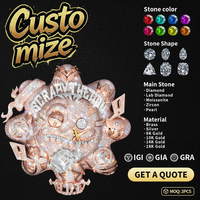 Pendentif personnalisé en argent 925 et moissanite, style hip-hop, haute brillance, pour homme, idéal pour le streetwear et les soirées – Vente flash