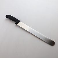 Couteau à trancher professionnel 12 \ "en acier inoxydable robuste pour le rôti de jambon de poisson Granton Edge avec manche en plastique couteaux à trancher larges