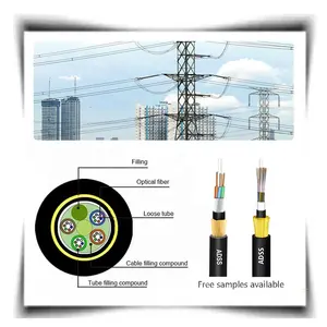 定制双护套ADSS光缆跨度200m 300m 500m 24F 48F 72F 96F全介电自支撑光缆
