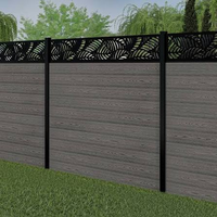 Système de clôture de luxe en WPC avec panneau de séparation en métal sculpté pour villa, jardin, cour, limite de terrain, étanche, direct usine