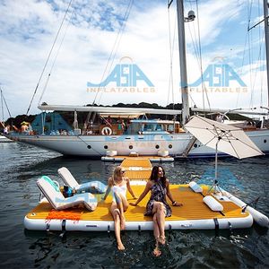 Station d'accueil gonflable portable en forme de T avec PVC haute résistance pour bateaux, kayaks, lacs, rivières, marinas, certifiée CE - Product Image 3