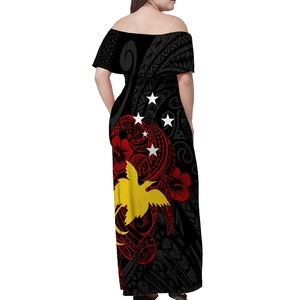 Vestido Largo con Hombros Descubiertos <span class=keywords><strong>de</strong></span> Papúa Nueva Guinea para el 47.º Aniversario <span class=keywords><strong>de</strong></span> <span class=keywords><strong>la</strong></span> Independencia - Vestidos Largos sin Tirantes Motu Revareva para Niñas - Product Image 4