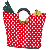 Sac de courses recyclable avec poignée en aluminium, en polyester 600D, taille extra large, couleur Pantone, option logo personnalisé, ISO9001