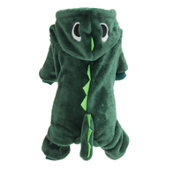 Dinosaure Design drôle hiver chien combinaison auto-chaud polaire vêtements pour animaux de compagnie avec motif solide