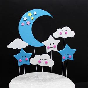 Luna nube estrella sonrisa pastel Topper bebé ducha hornear postre Decoración <span class=keywords><strong>de</strong></span> cumpleaños aniversario suministros niño dulce regalos - Product Image 4