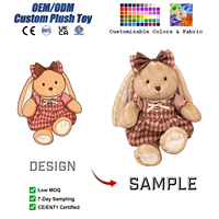 Peluche Lapin Personnalisable Adorable, Animal en Peluche Lapin Chocolat avec Vêtements, Cadeaux Kawaii, Vente en Gros OEM ODM
