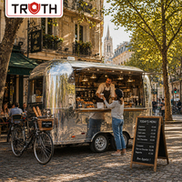 Truth Outdoor Gebrauchter Food Truck Taco-Wagen mit Vollausstattung Mobiler Catering-Anhänger BBQ Fast Food Kaffee Silberner Food Truck
