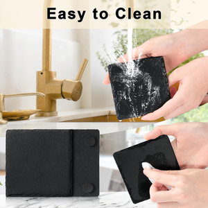 Custom Logo Design Bulk Black <strong>Blanks</strong> 4x4 Round Square Stone <strong>Slate</strong> Coasters for Laser Engraving - Product Image 3