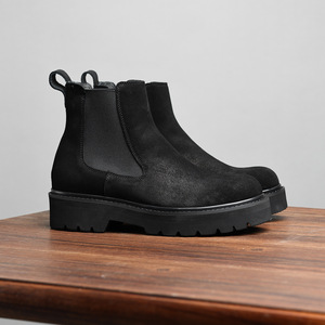 Bottes d'affaires pour hommes en cuir véritable de luxe, automne-hiver, à lacets, respirantes, semelle extérieure en caoutchouc - Product Image 2