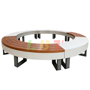 Banco de fibra de vidrio Libit para árboles, color personalizable, asientos comerciales para exteriores, diseño duradero, mobiliario para centros comerciales - Product Image 4