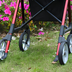 Deambulatore in Alluminio Leggero Pieghevole con Sedile e Borsa, Ausilio per la Mobilità Ergonomico per Anziani, Capacità 150kg - Product Image 4