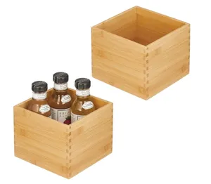 Bambu Cozinha Armazenamento Container Bin Quadrado Gaveta Organizador Caixa Caixa Caixa Caixa Caixa para Despensa Armário Prateleiras Bancada Detém Snacks