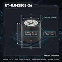 RT-RJM3505-36 24V 40W 8Nm Pico 97RPM Motor de articulación robótica tipo dedo CAN RS485 IP54 36:1 Planetario FOC