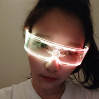 4266 Nouvelles lunettes lumineuses LED colorées, lunettes de technologie, lunettes de soleil futuristes, fête de Noël, bar, lunettes de disco transfrontalières