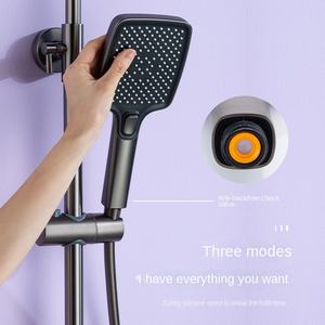Pistola de rocío de la mañana, pantalla Digital inteligente gris, válvula mezcladora de ducha, hogar, apartamento presurizado, botón de Piano, Baño - Product Image 3