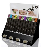 Présentoir de maquillage cosmétique en acrylique noir brillant, Design personnalisé, présentoirs acryliques cosmétiques multistyles