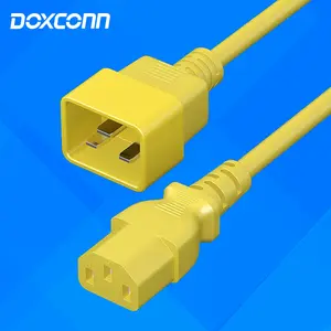 Kabel Daya IEC60320 C20 hingga C13 18AWG 15A SJT 4FT