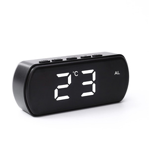 Reloj <span class=keywords><strong>Digital</strong></span> con alarma <span class=keywords><strong>LED</strong></span> de diseño moderno al por mayor, Mini Escritorio de mesa pequeño para oficina y dormitorio, pantalla grande - Product Image 5