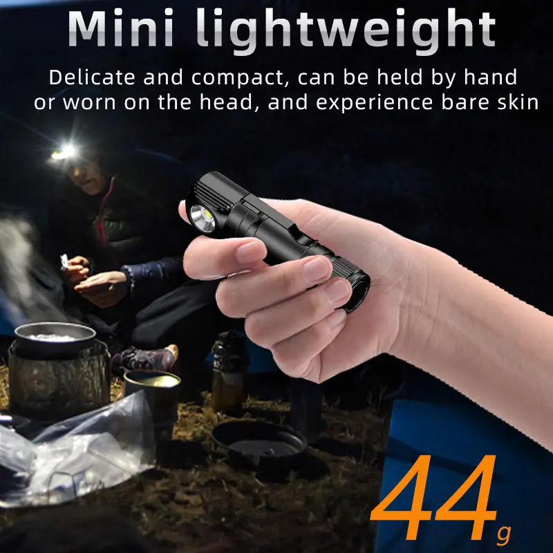 Flashlight Multi-Functional Right Angle LED Headlamps USB C Rechargeable Handheld Flashlight IP68 Waterproof Repairing Camping Running