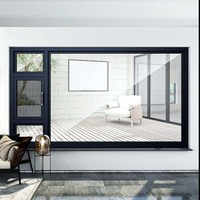 Fenêtre à battant en alliage d'aluminium au design moderne avec fonctionnalités pratiques, stores intégrés et ouverture oscillo-battante
