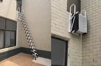 Escalier de grenier moderne pliable, échelle télescopique, échelle de loft, 2 marches, capacité de charge 300 kg, hauteur extensible 10 pieds