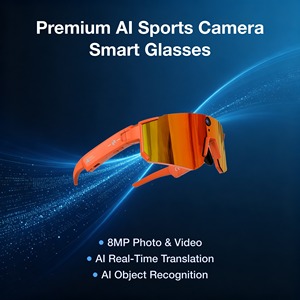 Lunettes de sport intelligentes IA haut de gamme avec traduction IA en temps réel, <span class=keywords><strong>cam</strong></span>éra d'action en vue à la troisième personne 8MP EIS anti-tremblement, Wi-Fi rapide 290 mAh - Product Image 1