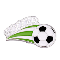 Pins en émail souple plaqués argent, thème Football 'Goal Love', 'Play to Win', pour commandes en gros, production en usine, badges et pins de revers personnalisés